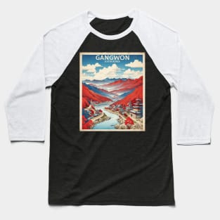 Gangwon South Korea Travel Tourism Retro Vintage Baseball T-Shirt